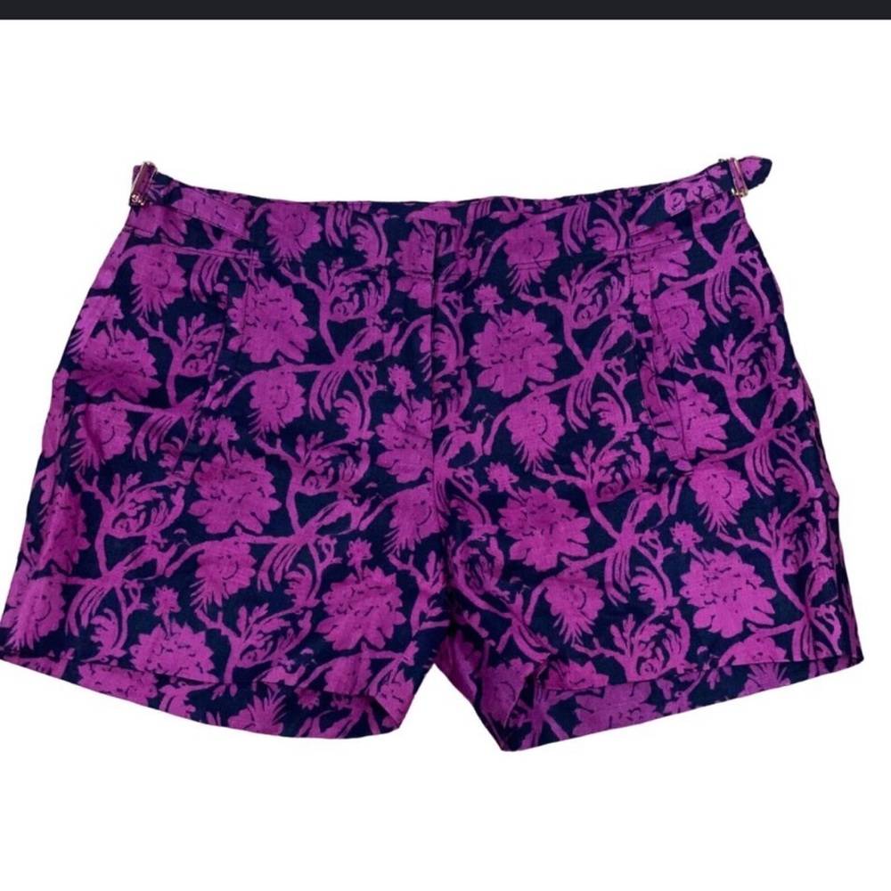 Tory Burch Brach Shorts Purple Navy Gold Hardware size 14
